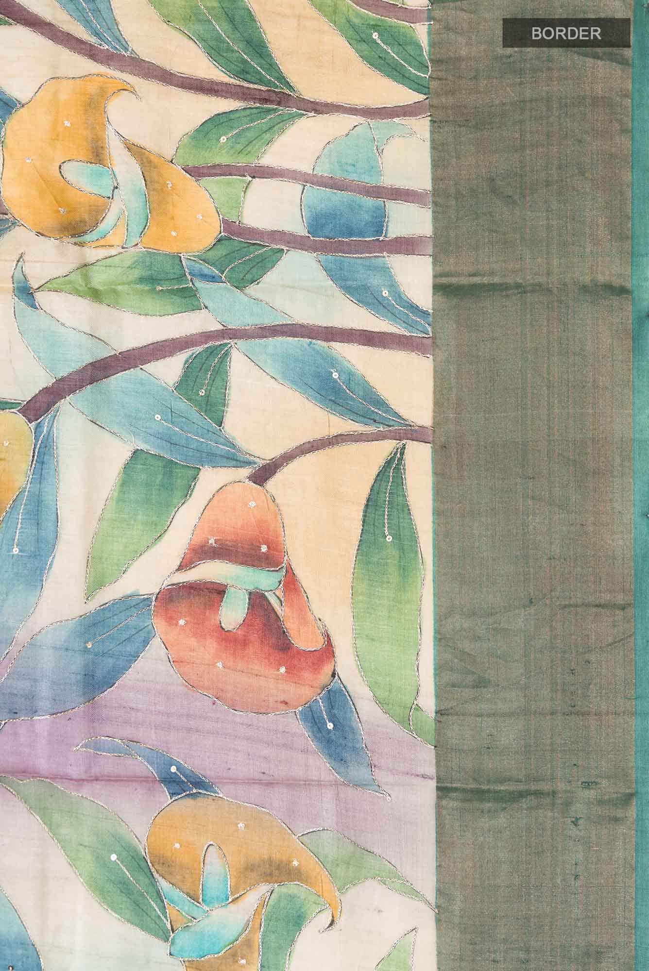 Lilac Bhagalpuri Tussar Silk Saree