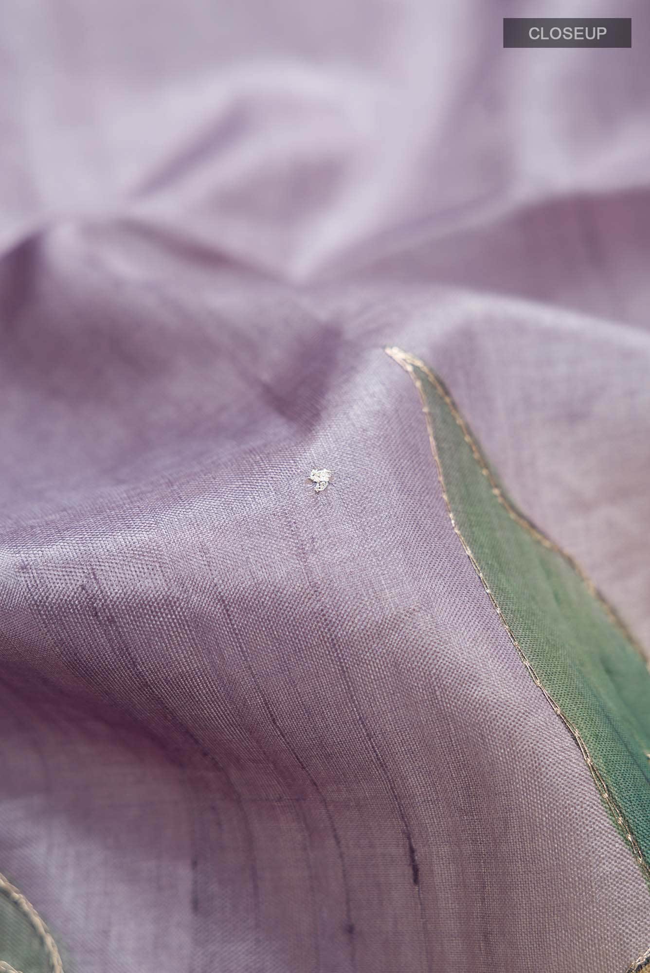 Lilac Bhagalpuri Tussar Silk Saree