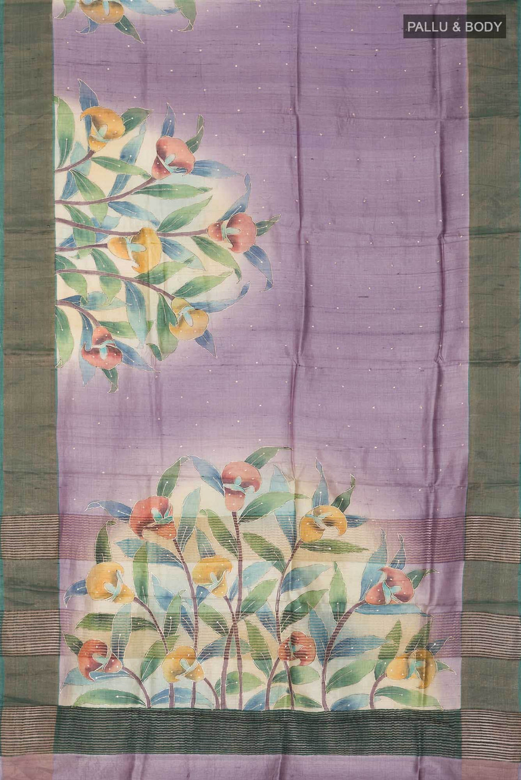 Lilac Bhagalpuri Tussar Silk Saree