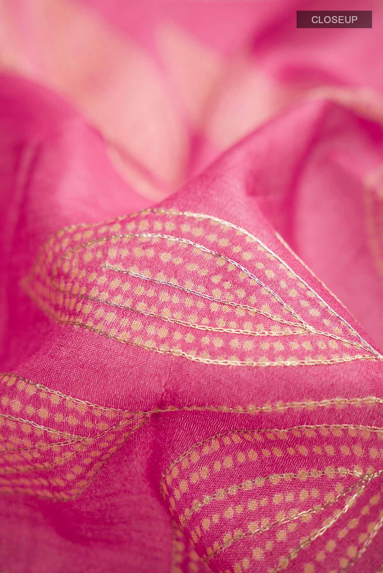 Red Bhagalpuri Tussar Silk Saree