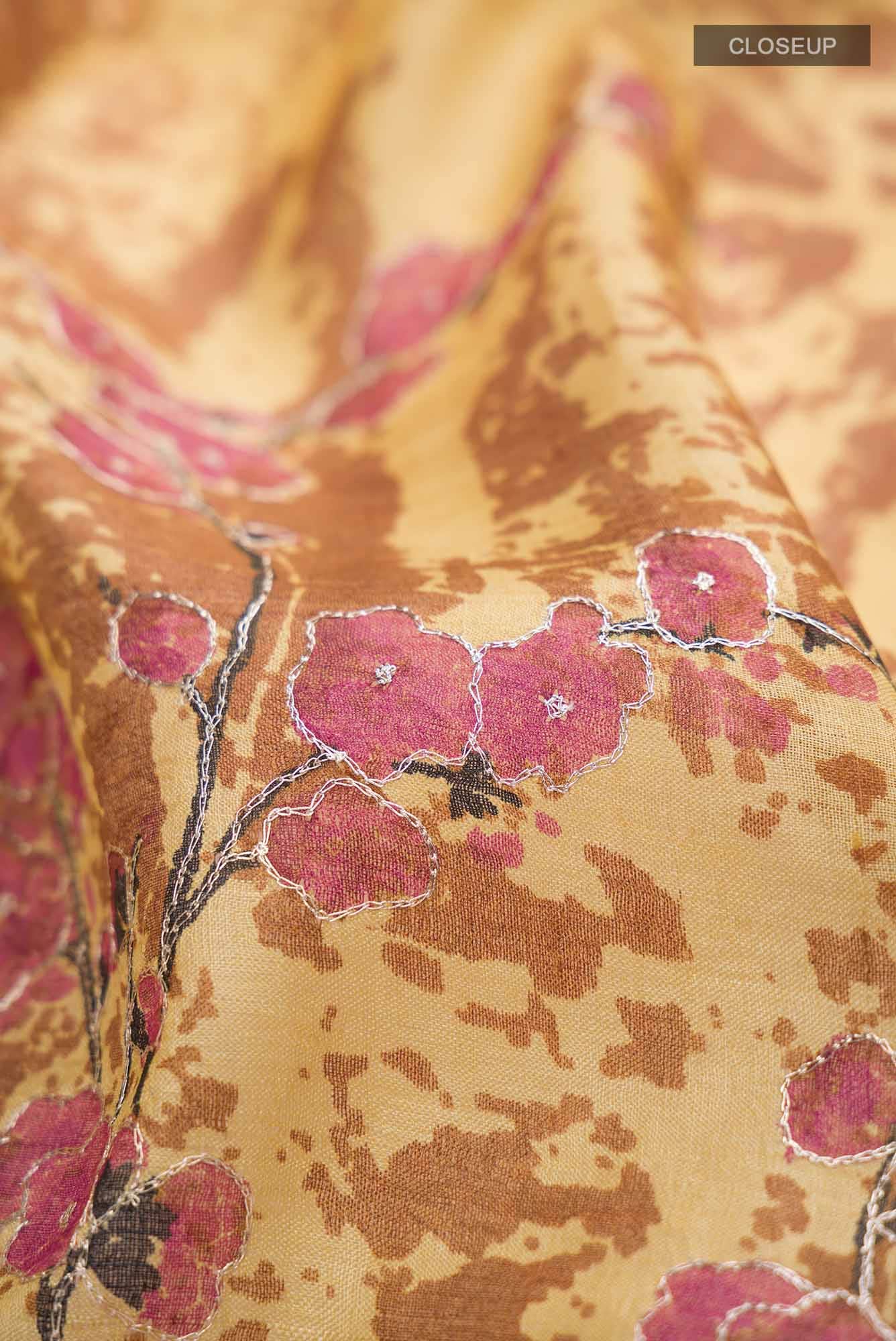 Yellow Bhagalpuri Tussar Silk Saree