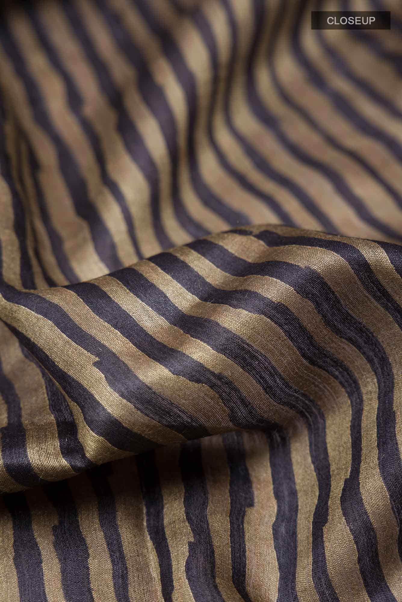 Black Tussar Silk Saree