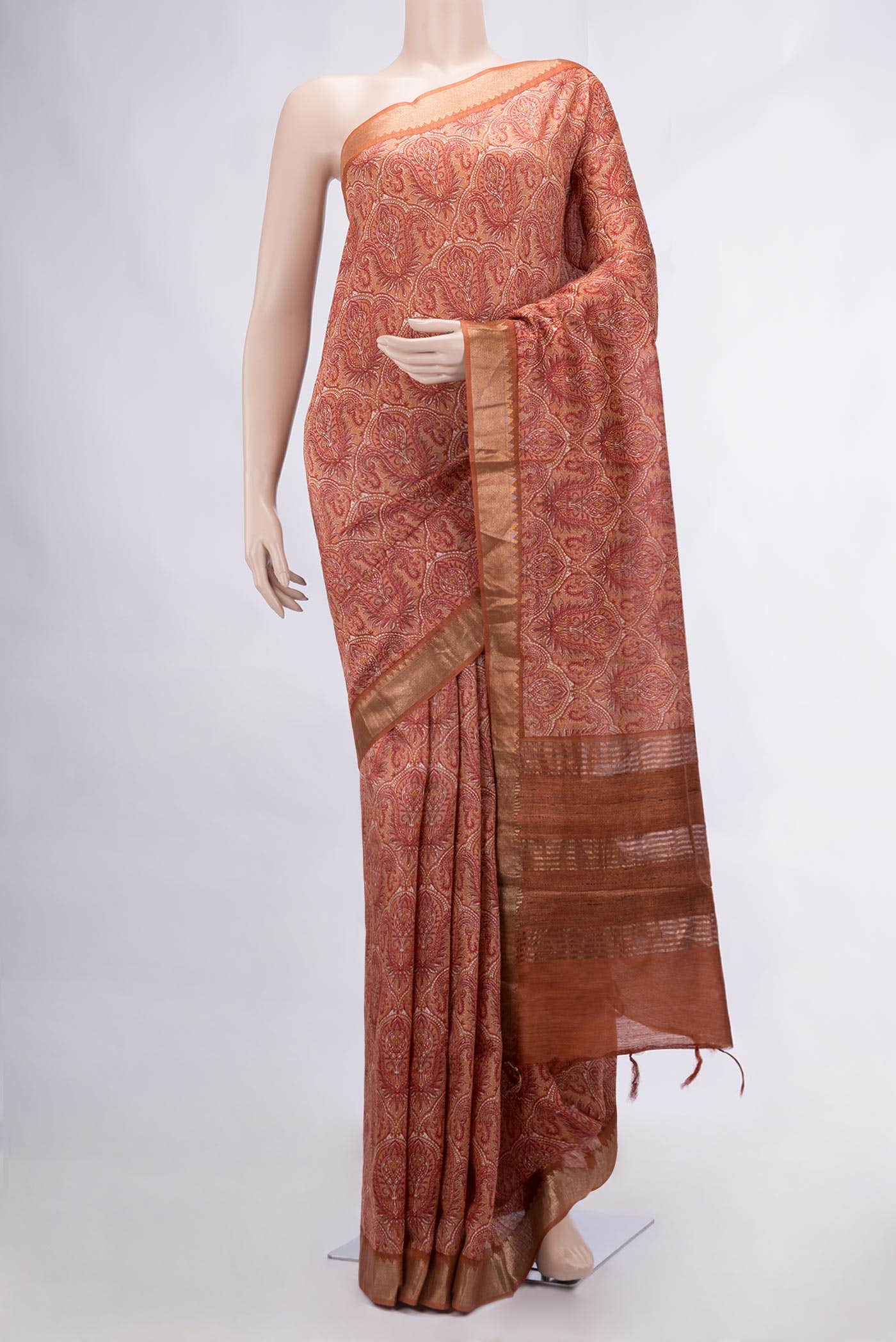 Bronze Tussar Silk Saree