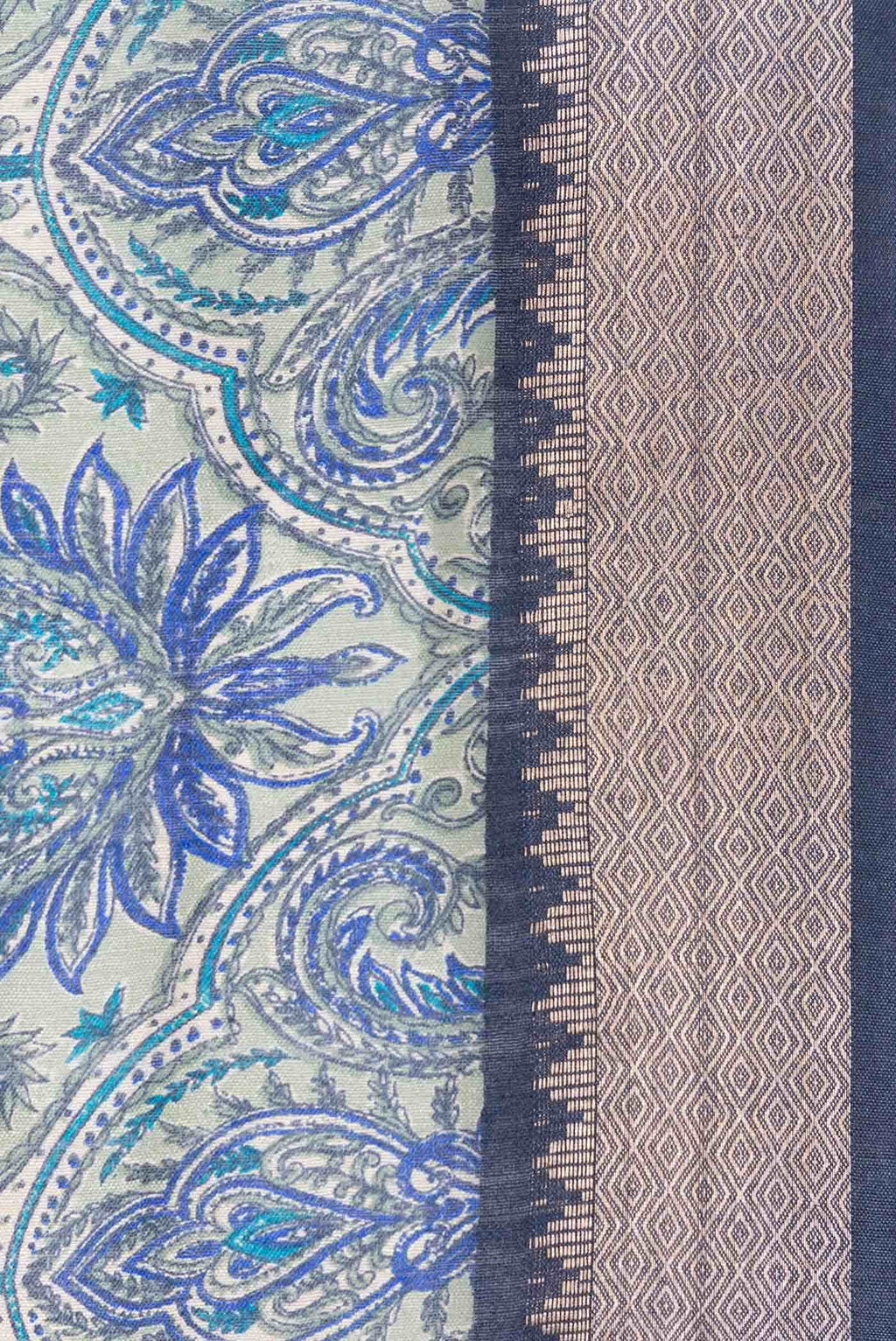 Blue Tussar Silk Saree