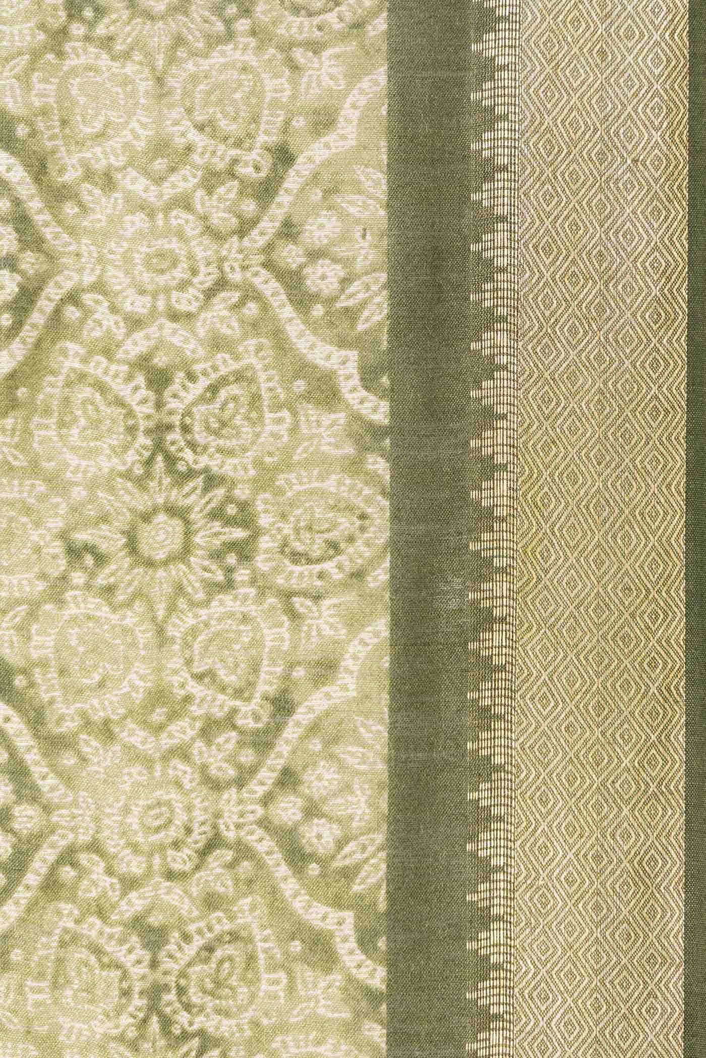 Green Tussar Silk Saree