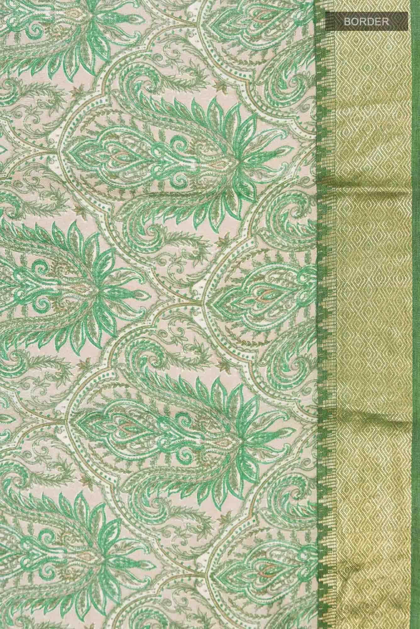 Green Tussar Silk Saree