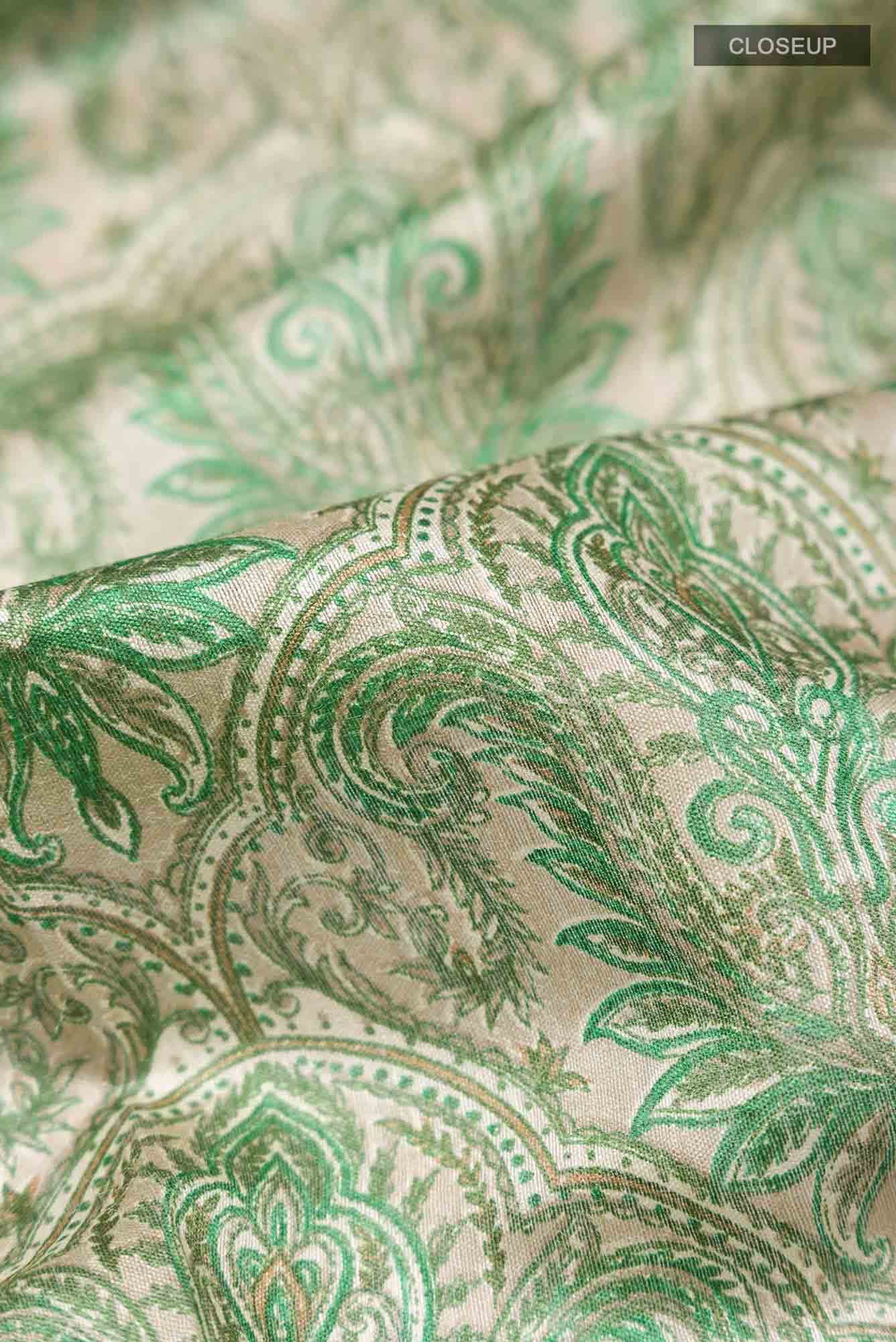 Green Tussar Silk Saree