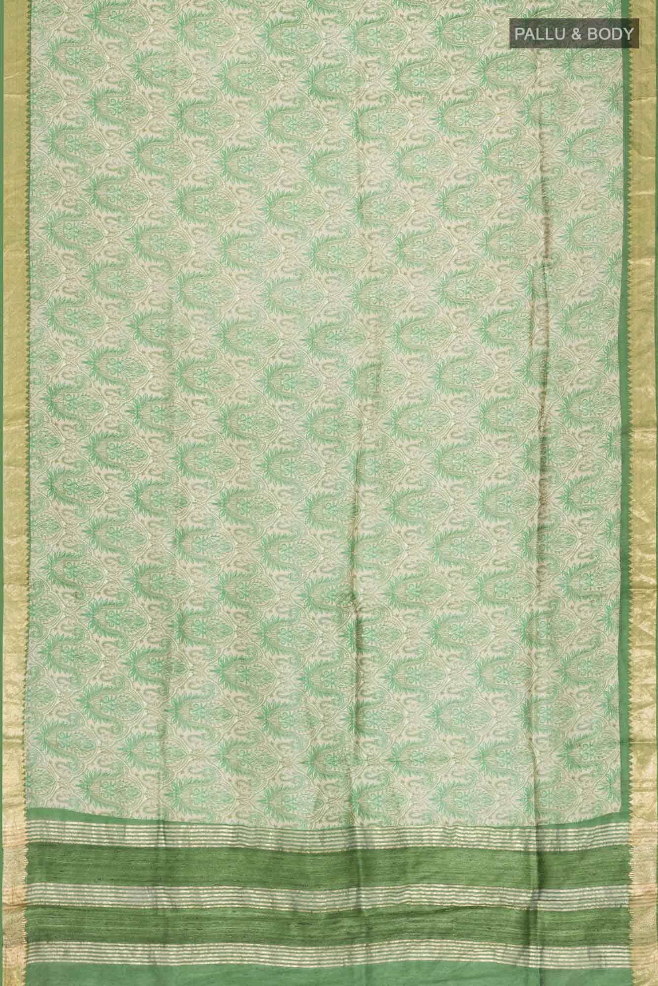 Green Tussar Silk Saree
