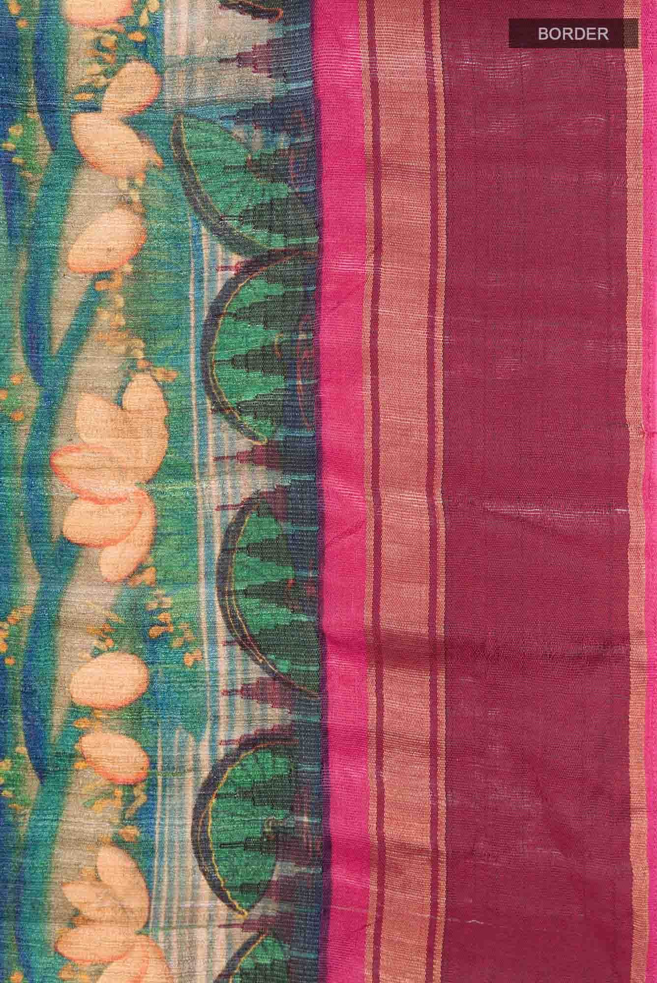 Black Tussar Silk Saree