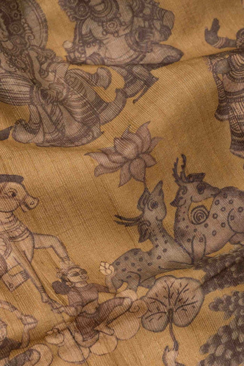 Mustard Dual Tone Tussar Silk Saree