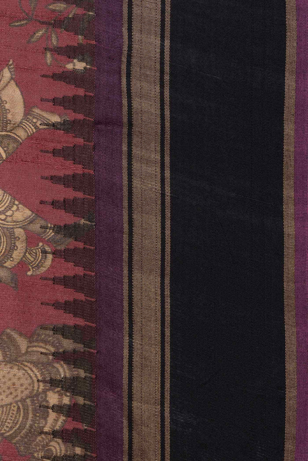 Maroon Dual Tone Tussar Silk Saree