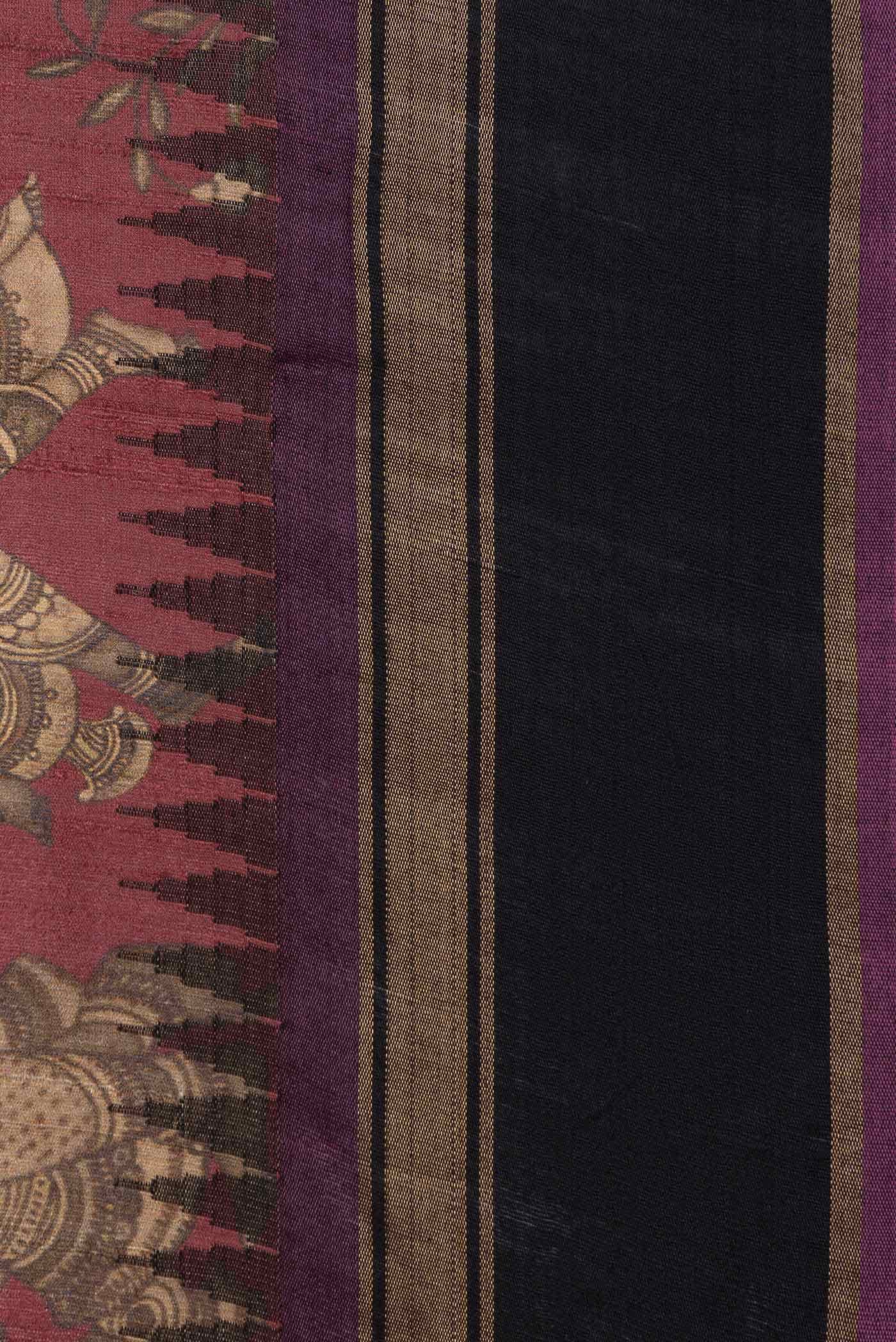 Maroon Dual Tone Tussar Silk Saree