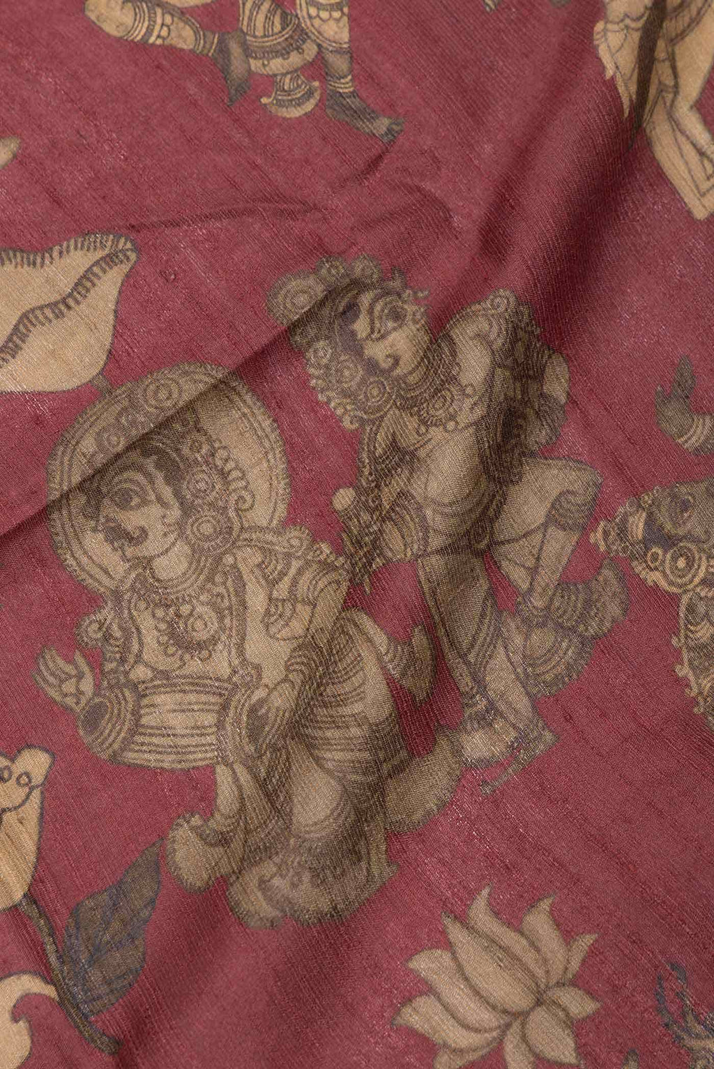 Maroon Dual Tone Tussar Silk Saree