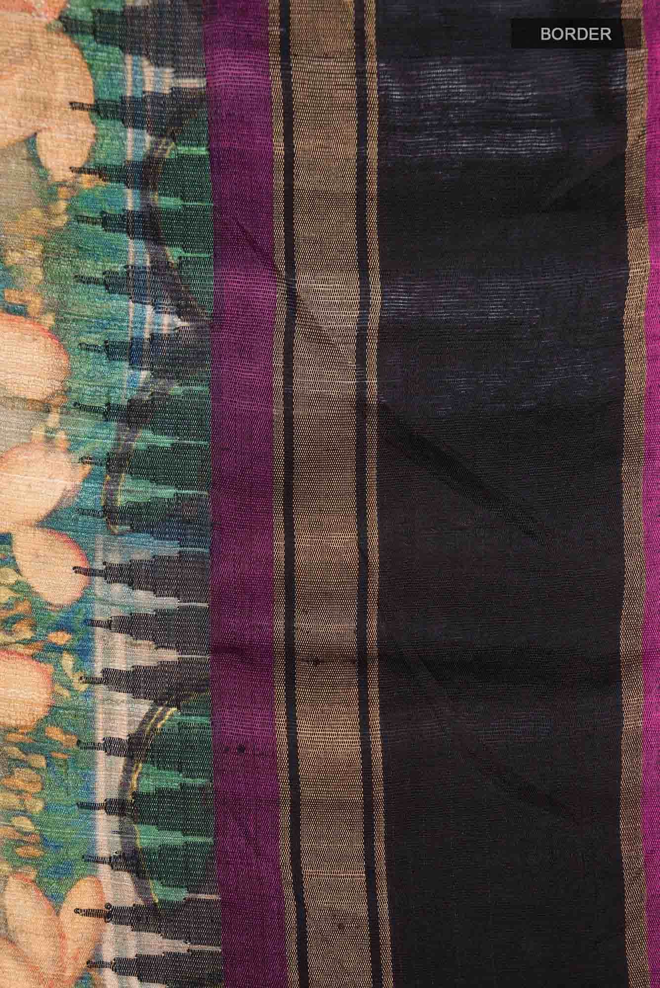 Maroon Tussar Saree