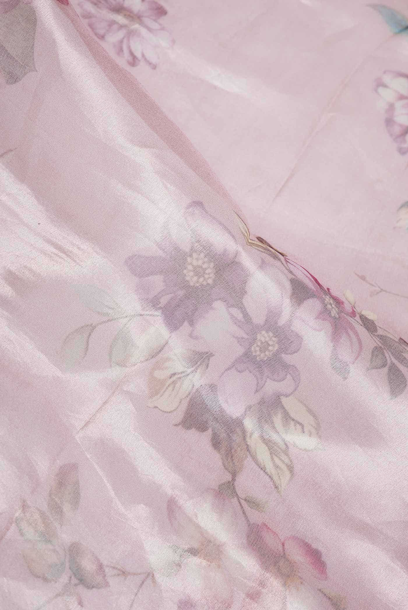 Pink Dual Tone Organza Silk Saree