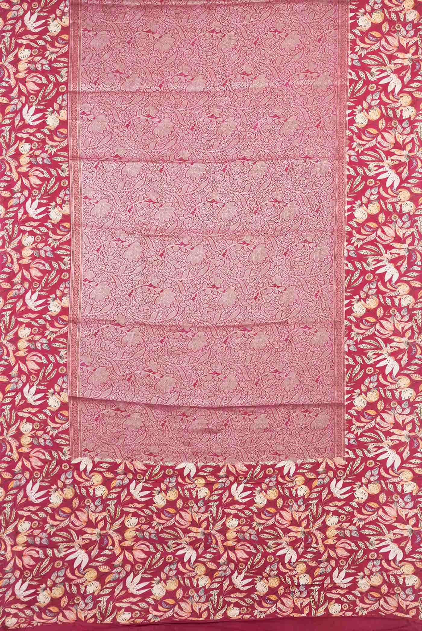 Rani Pink Dual Tone Tussar Silk Saree