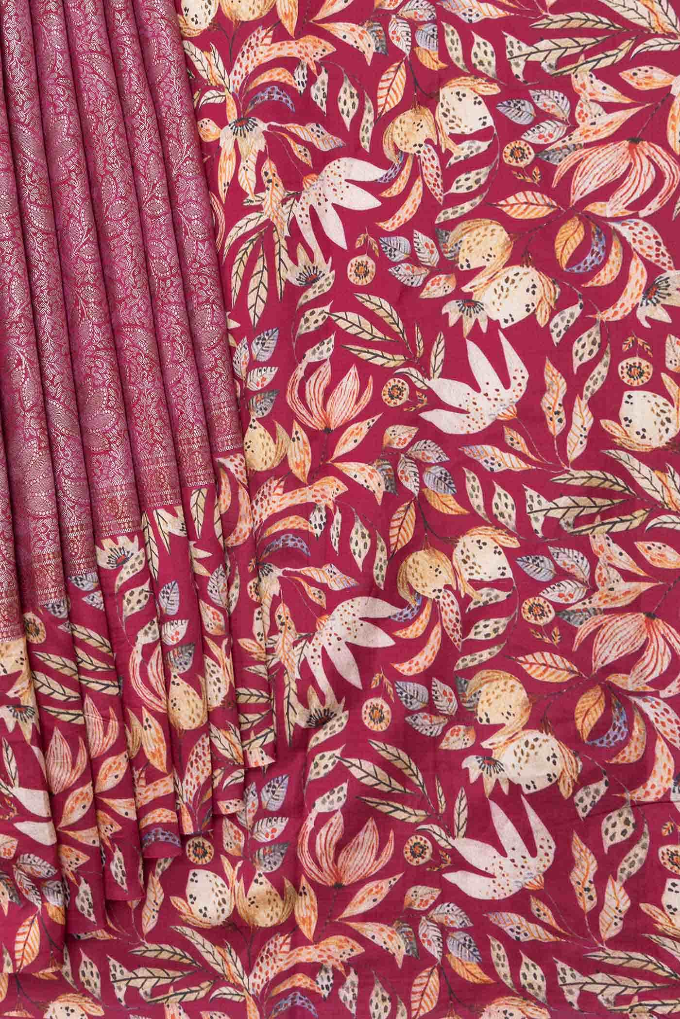 Rani Pink Dual Tone Tussar Silk Saree