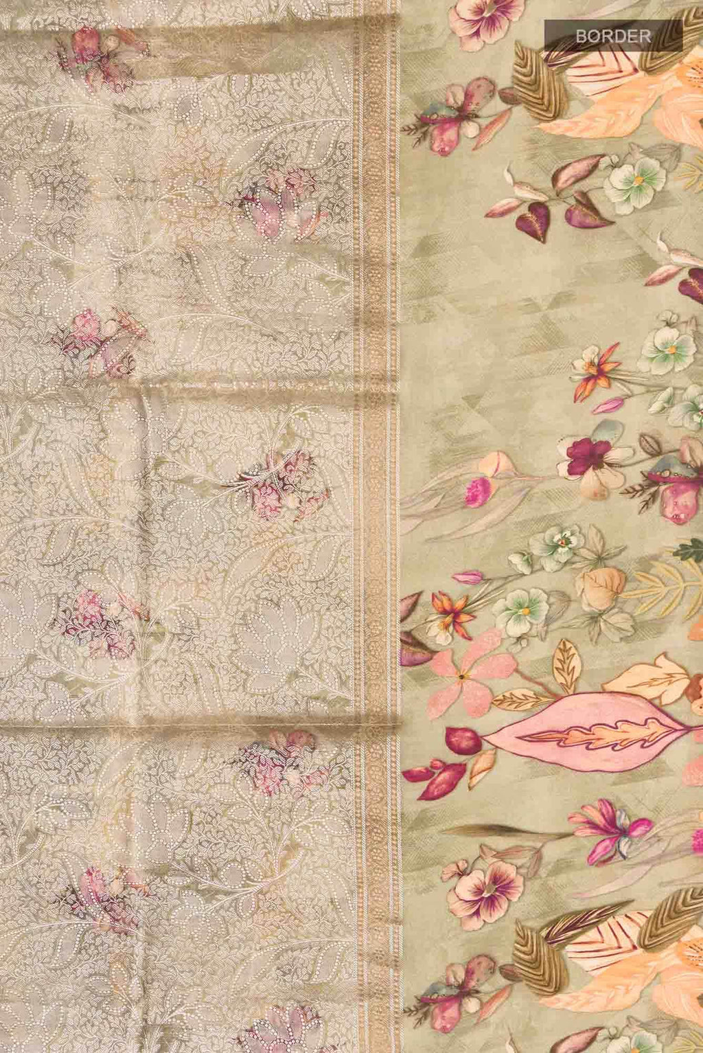 Green Banarasi Raw Silk Saree