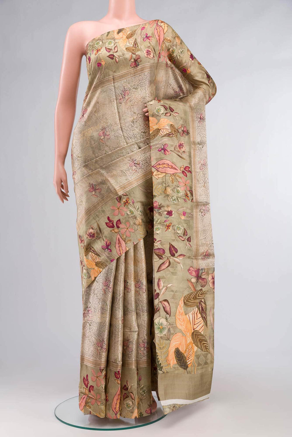 Green Banarasi Raw Silk Saree