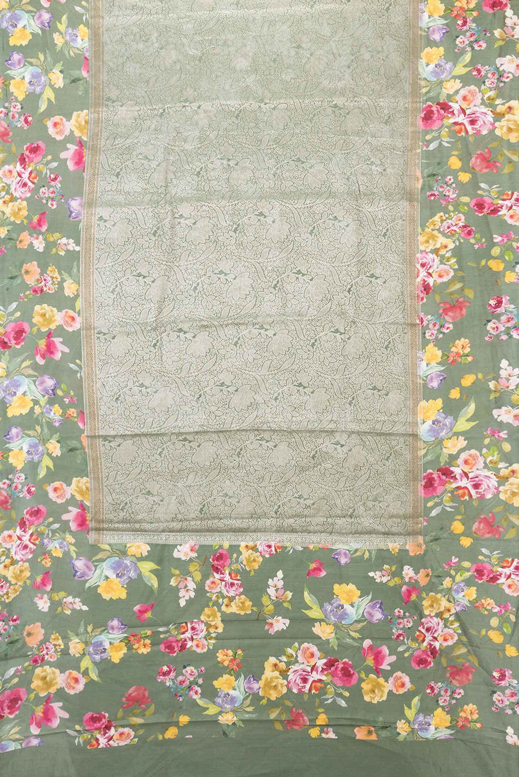 Green Dual Tone Tussar Silk Saree