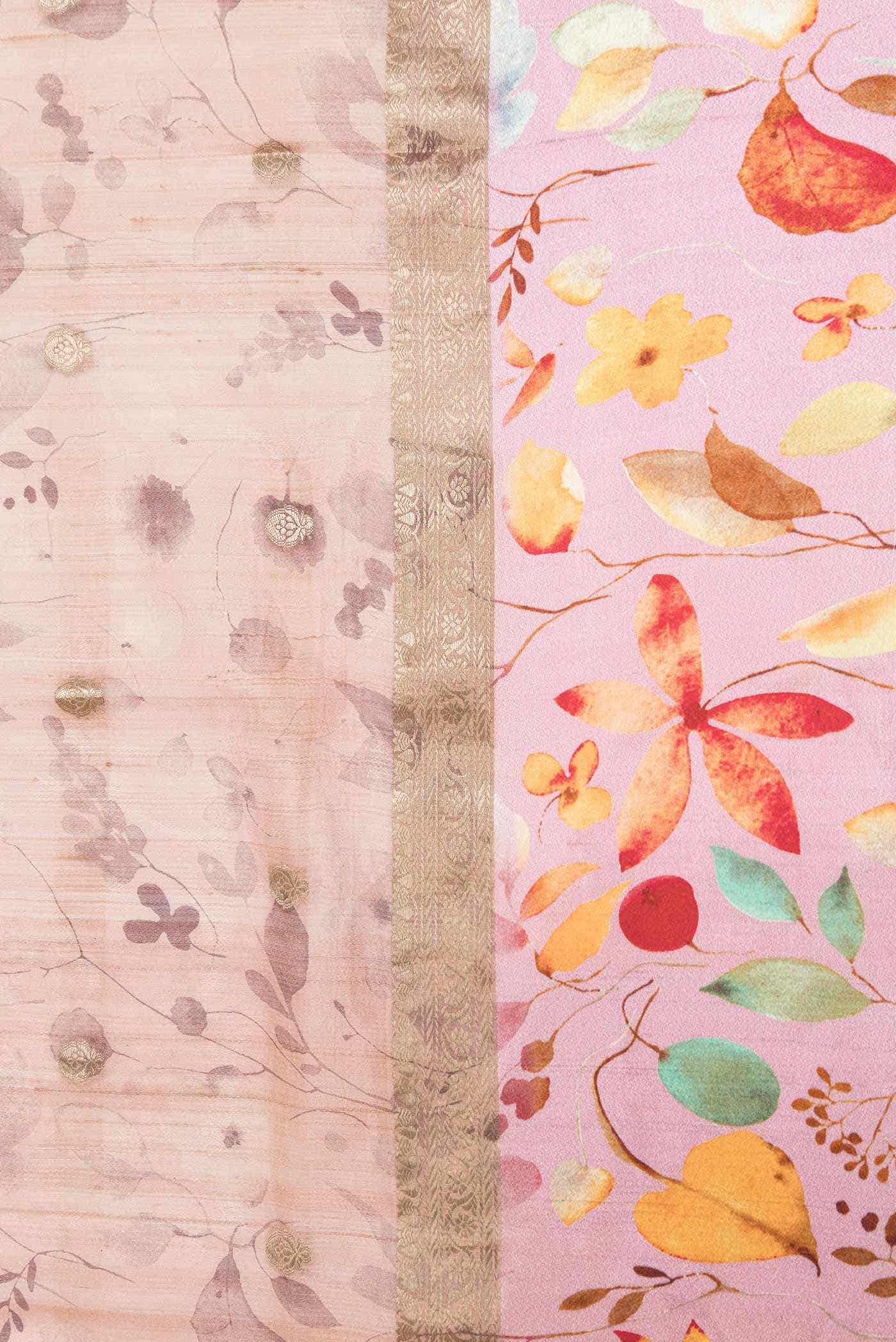 Rose Gold Dual Tone Tussar Silk Saree