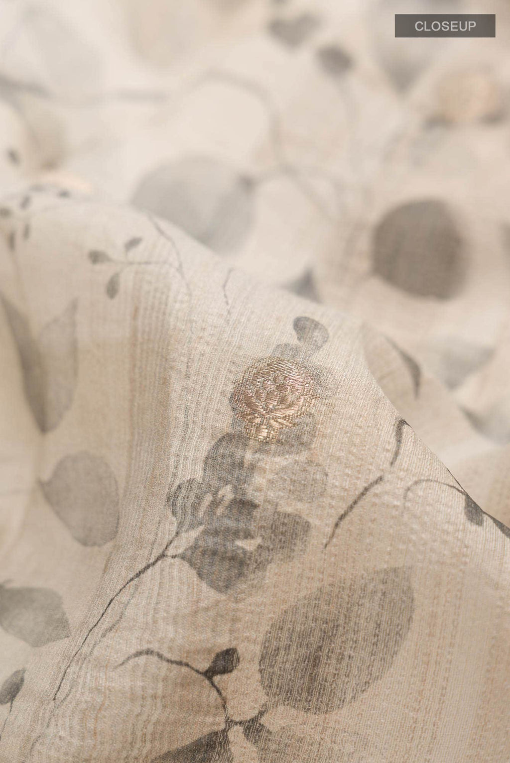 Grey Bhagalpuri Tussar Silk Saree