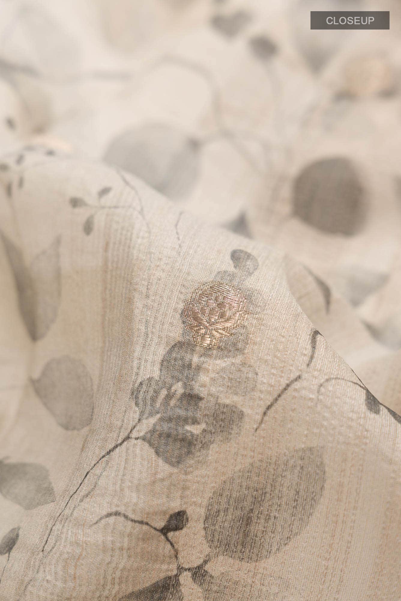 Grey Bhagalpuri Tussar Silk Saree