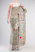 Grey Bhagalpuri Tussar Silk Saree