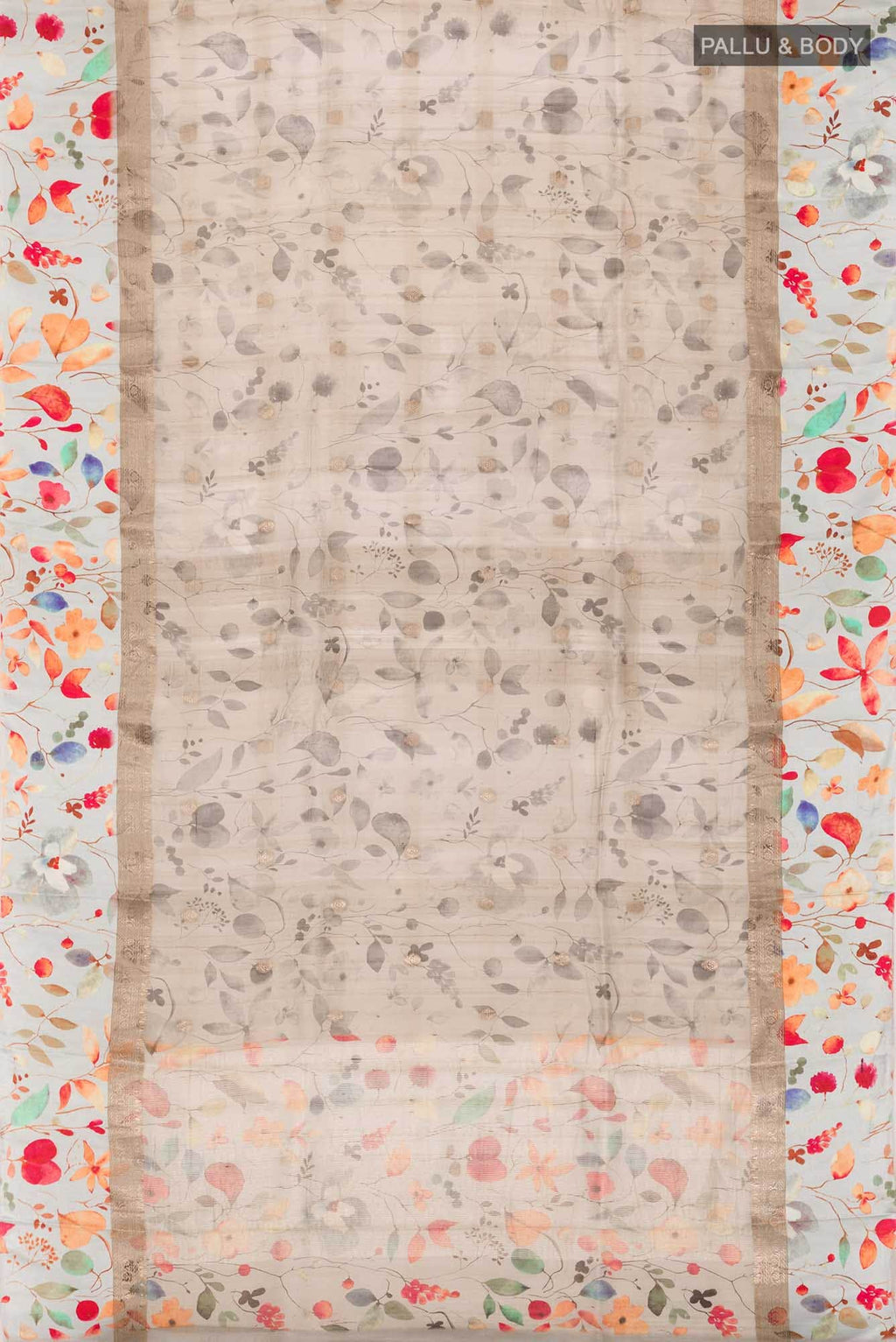 Grey Bhagalpuri Tussar Silk Saree