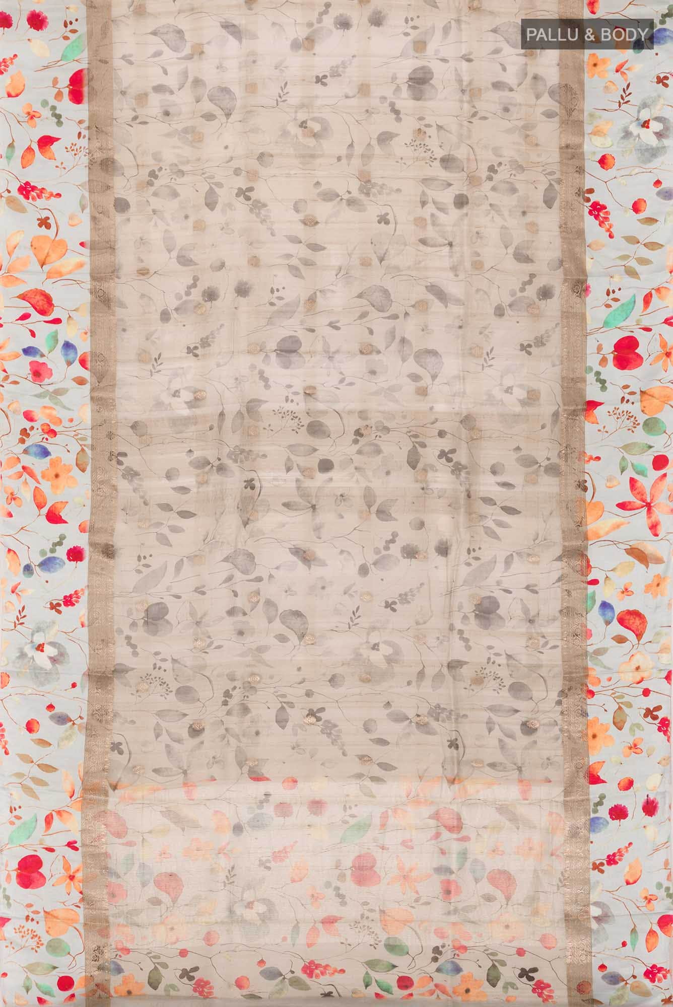 Grey Bhagalpuri Tussar Silk Saree