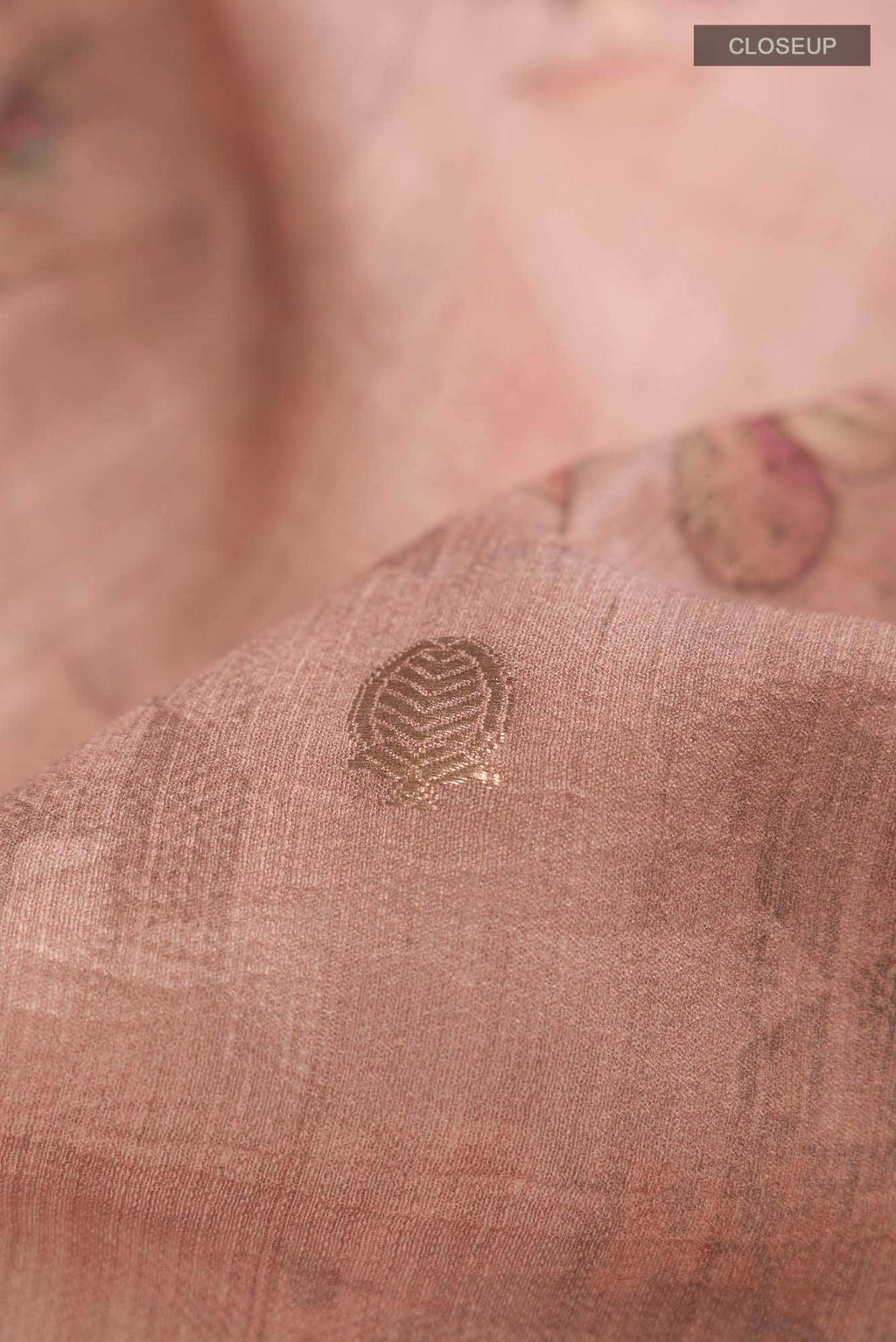 Rose Gold Bhagalpuri Tussar Silk Saree