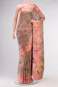 Rose Gold Bhagalpuri Tussar Silk Saree