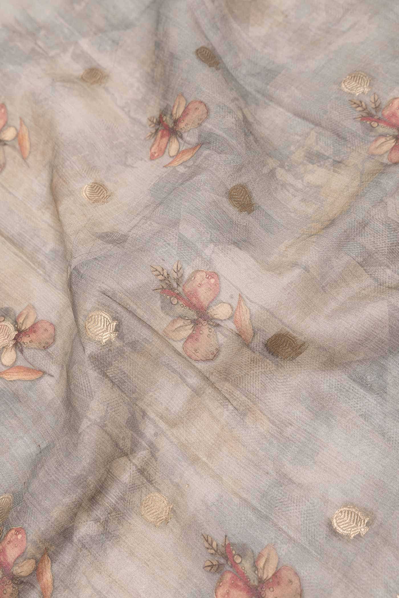 Grey Dual Tone Tussar Silk Saree