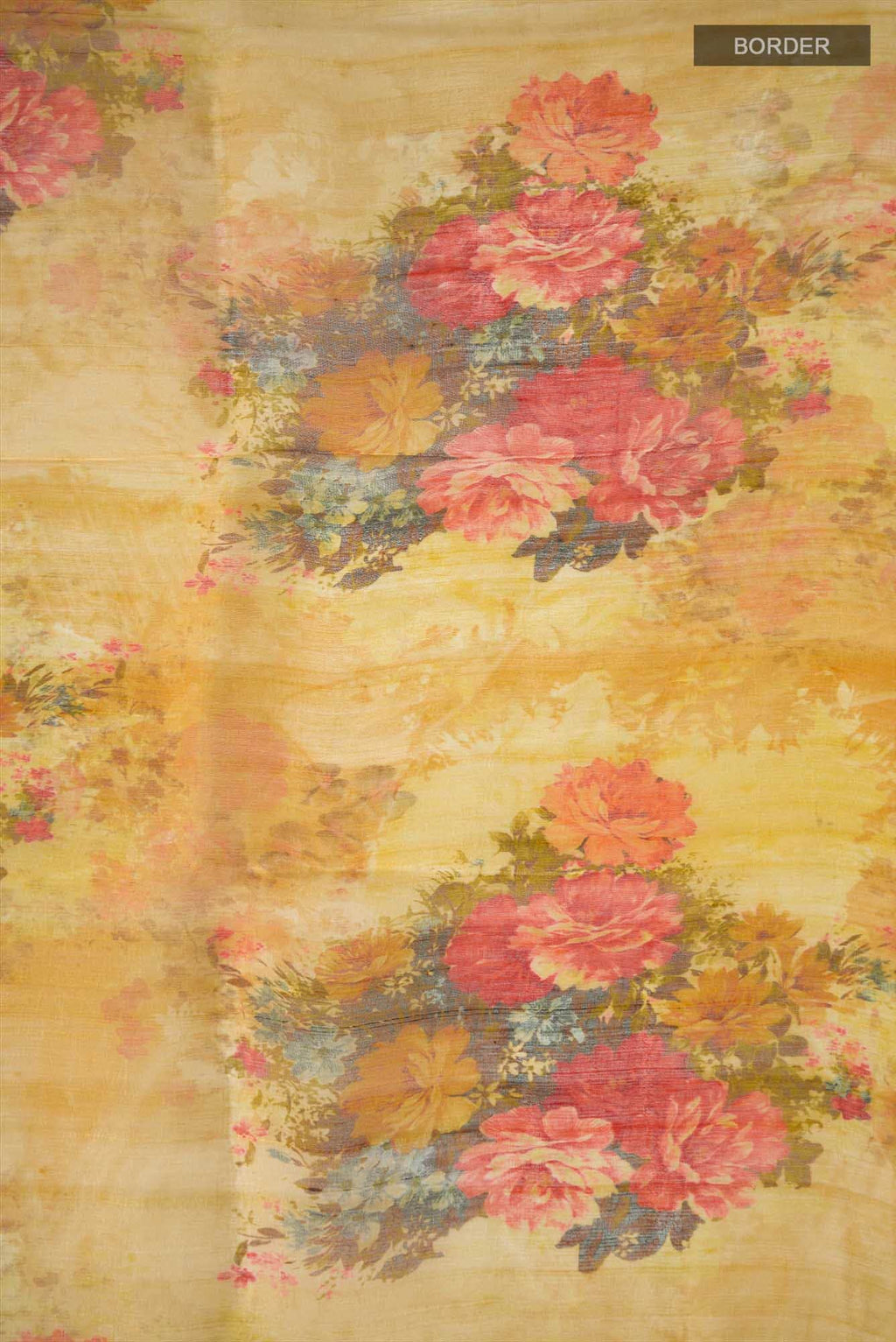 Yellow Bhagalpuri Tussar Silk Saree
