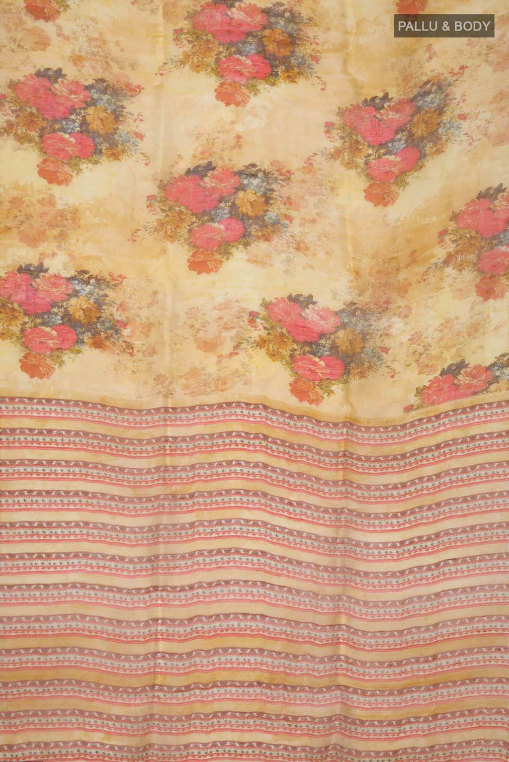 Yellow Bhagalpuri Tussar Silk Saree