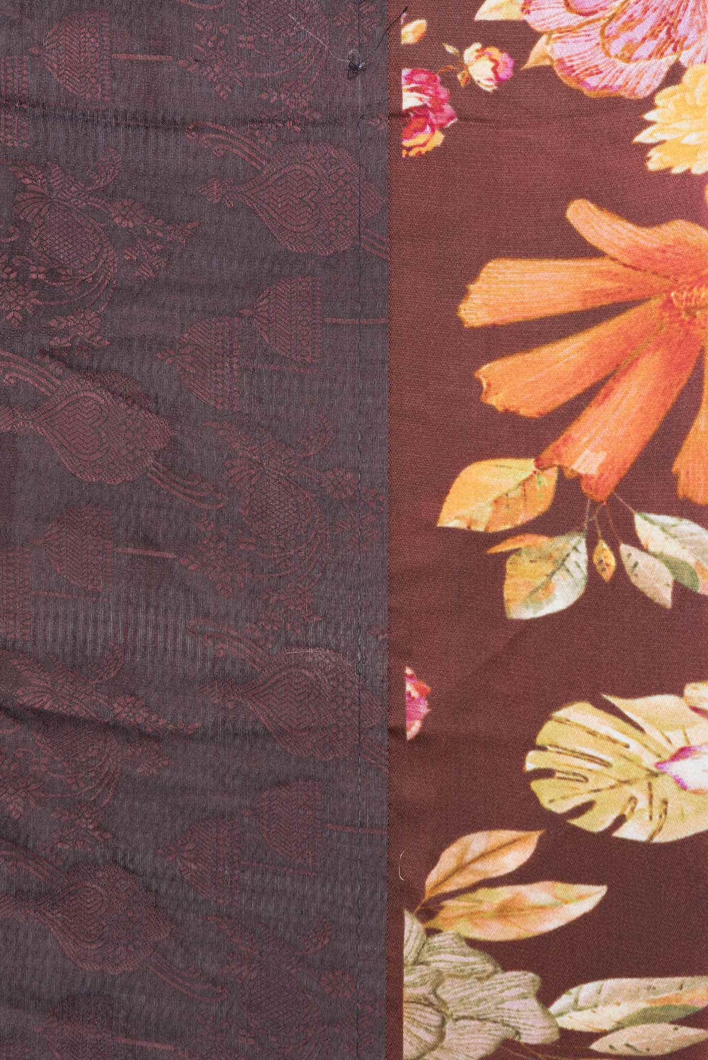 Coffee Brown Dual Tone Tussar Silk Saree