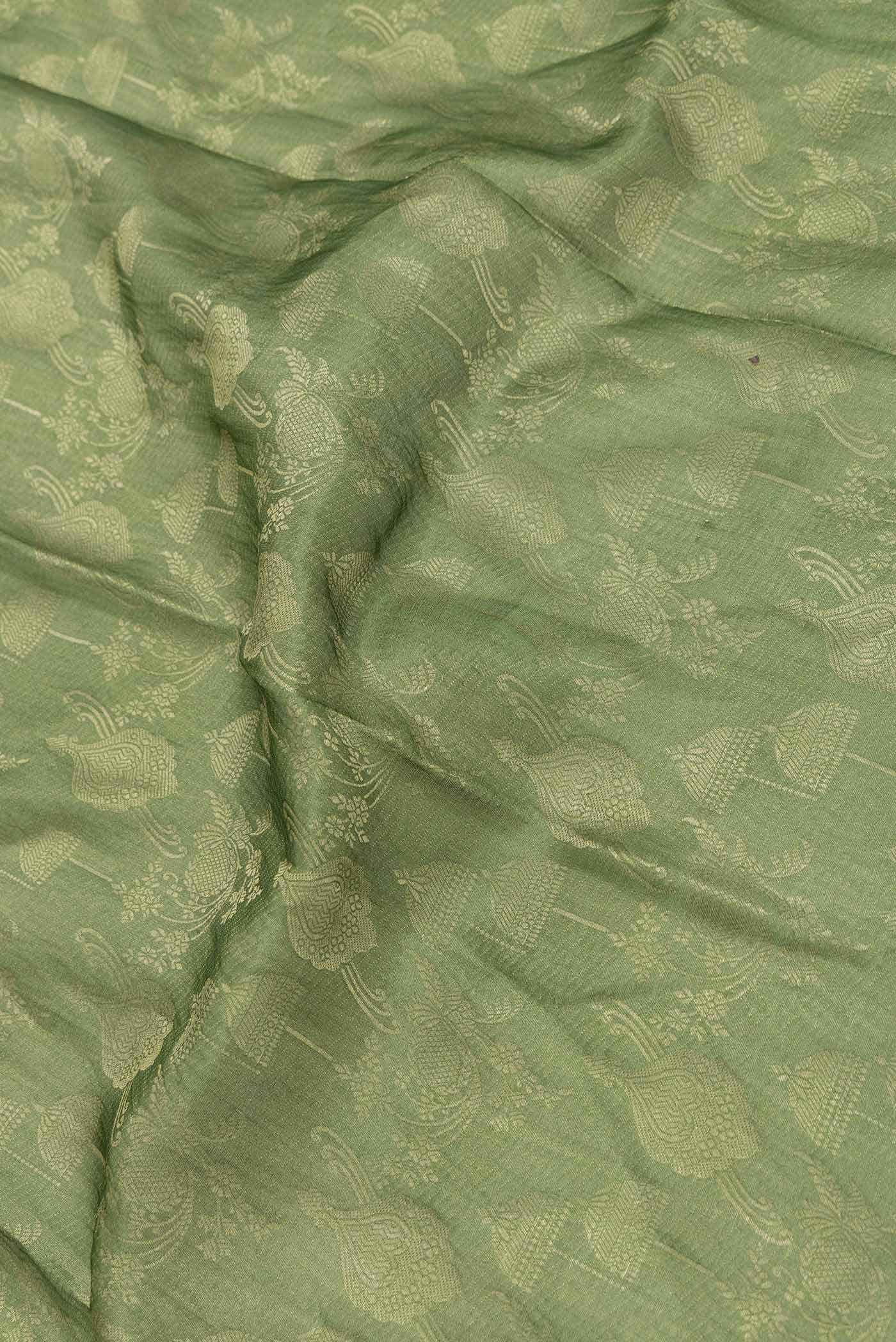 Green Dual Tone Tussar Silk Saree