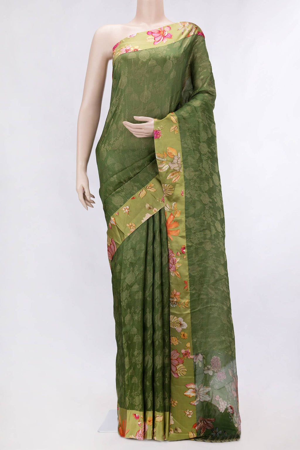 Green Dual Tone Tussar Silk Saree