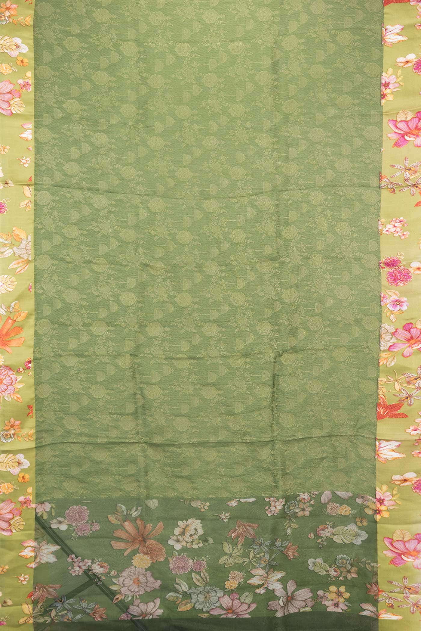Green Dual Tone Tussar Silk Saree