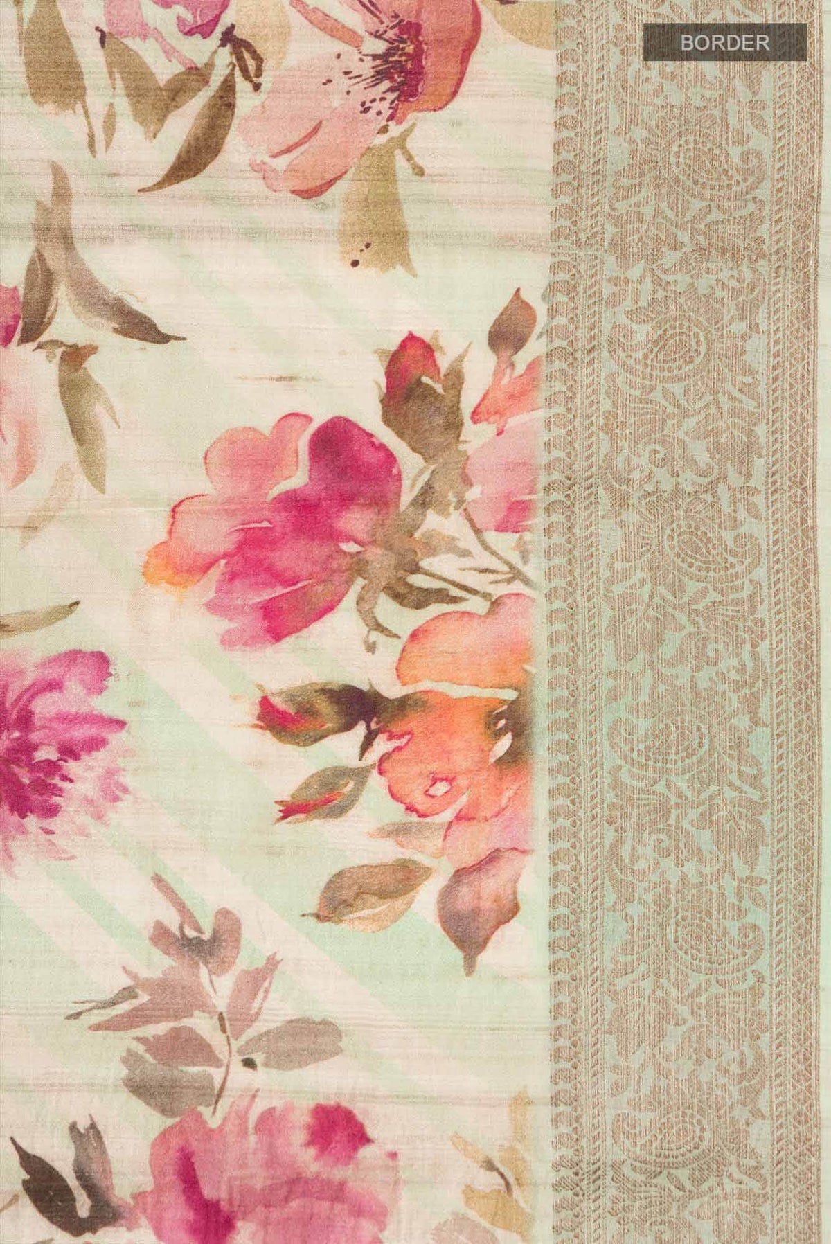Light Green Bhagalpuri Tussar Silk Saree