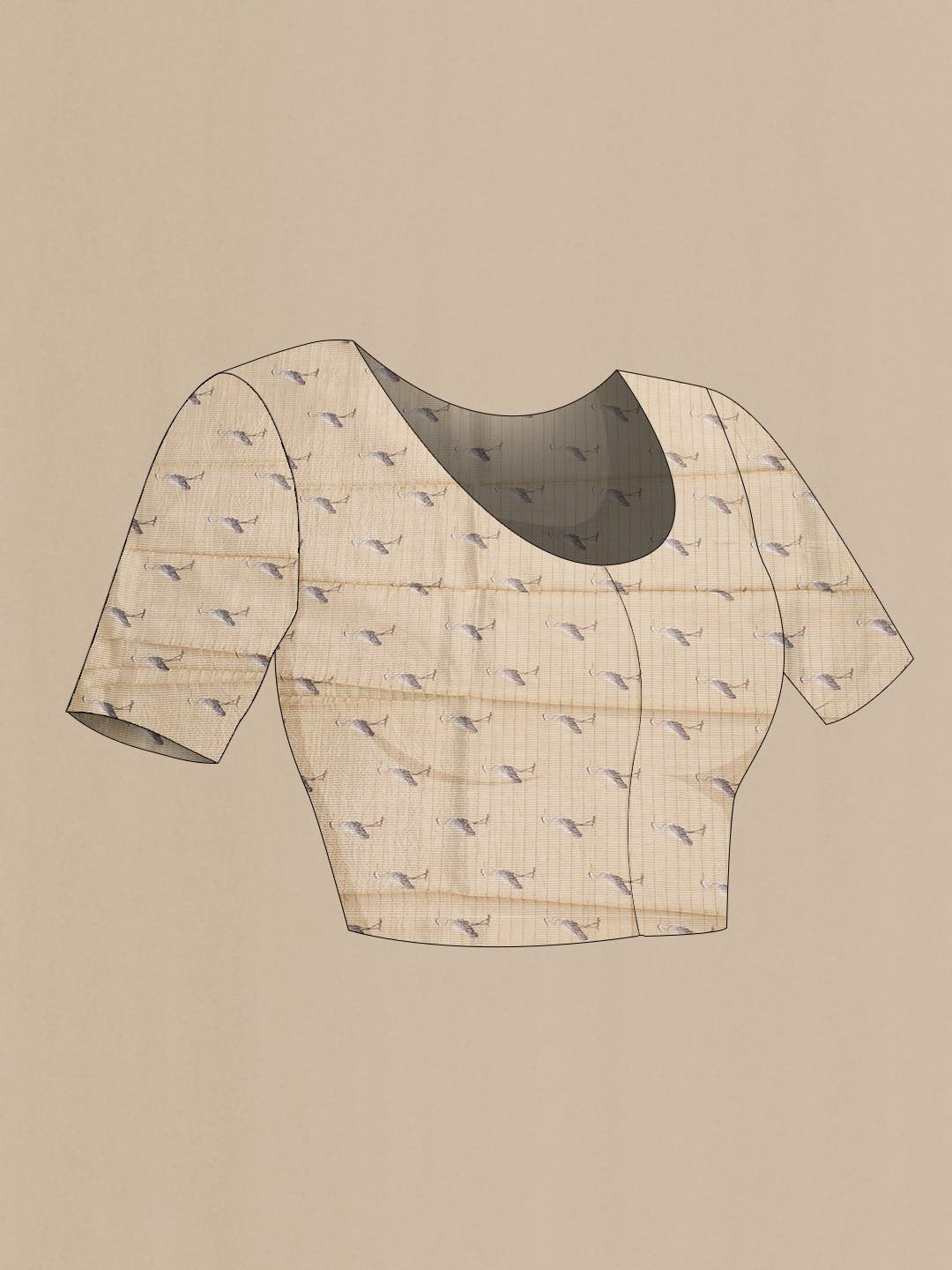 Dark Beige Dual Tone Tussar Silk Saree