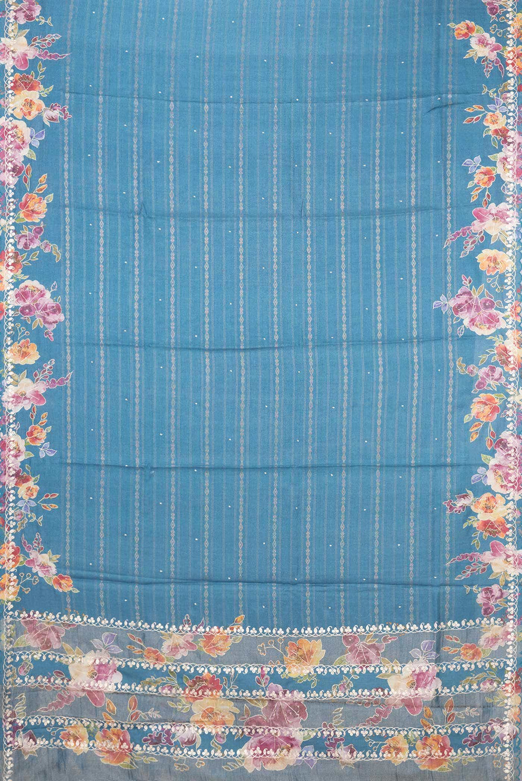 Blue Tussar Silk Saree