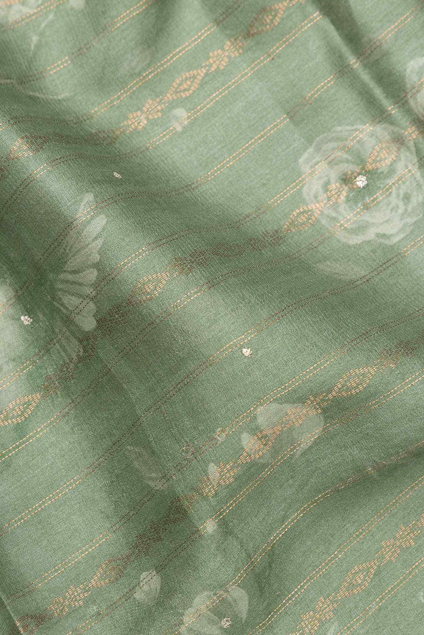Green Tussar Silk Saree