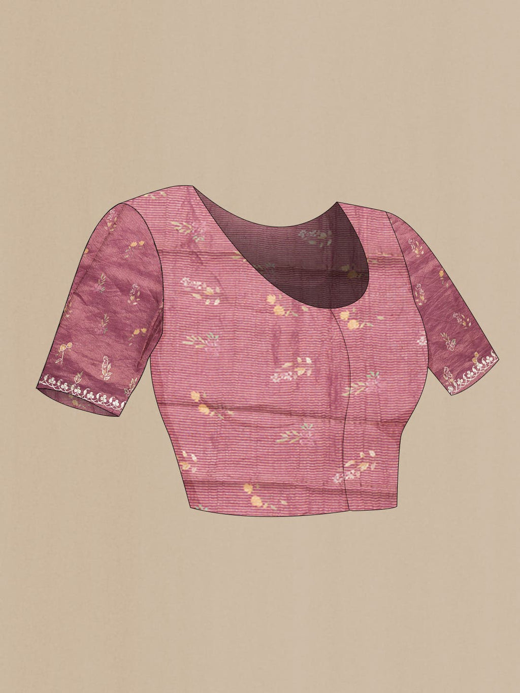 Pink Tussar Silk Saree