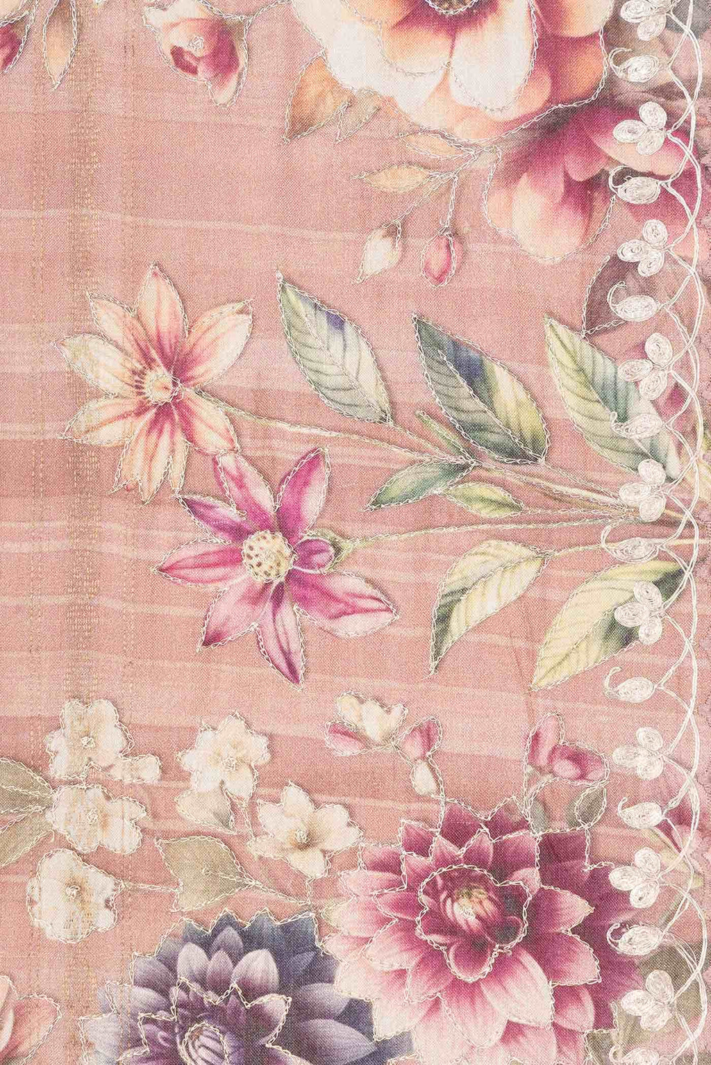 Rose Gold Tussar Silk Saree