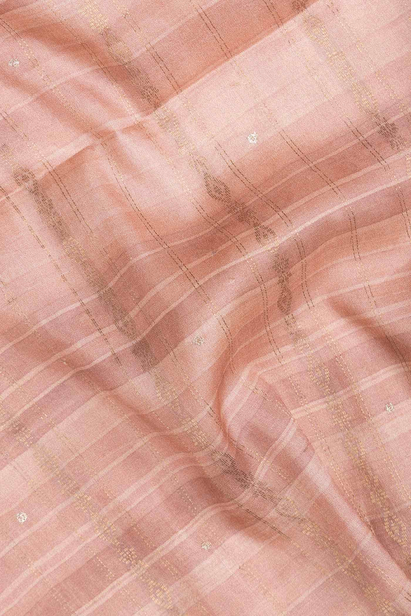 Rose Gold Tussar Silk Saree