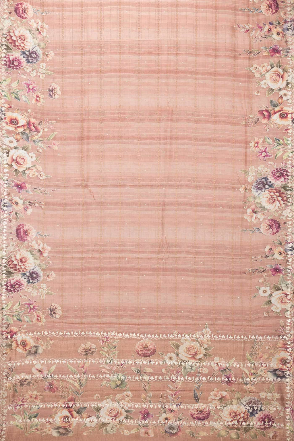 Rose Gold Tussar Silk Saree