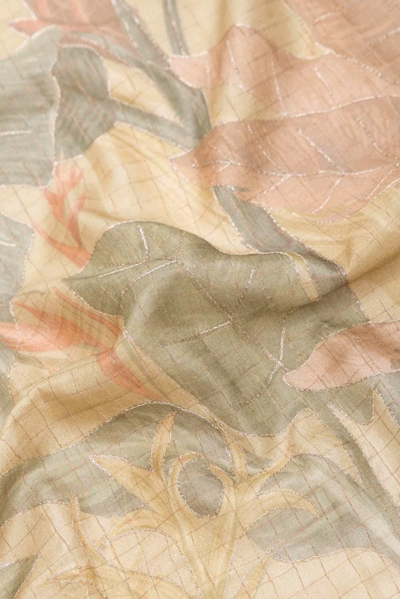 Dark Beige Tussar Silk Saree