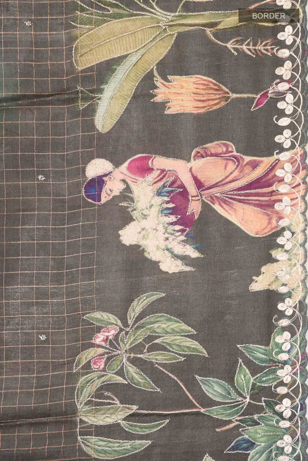 Grey Bhagalpuri Tussar Silk Saree