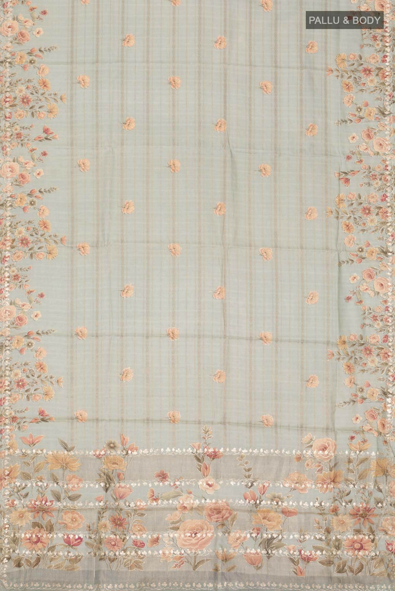 Sage Green Bhagalpuri Tussar Silk Saree